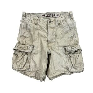 Hollister Cargo Shorts Men's Size 30 Beige Relaxed Fit Classic Y2K Grunge